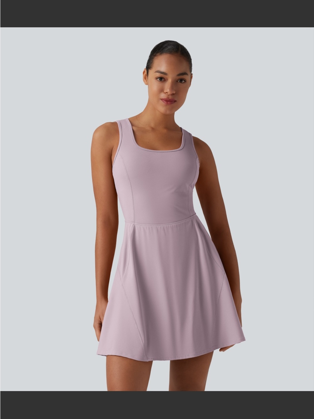 Light Lavender Scoop Neck Mini Dress